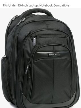 Perry Ellis Black Travel Laptop Backpack